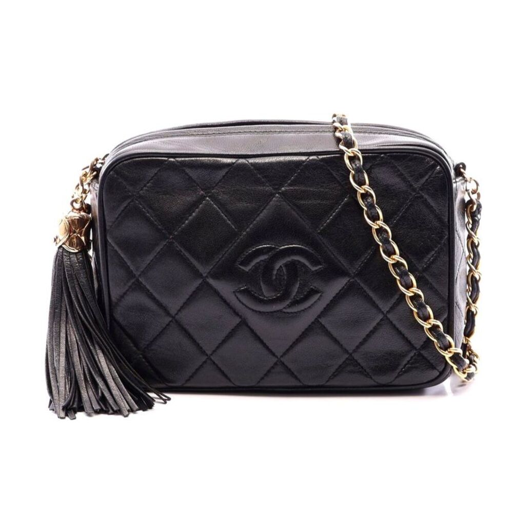 Chanel Lambskin Diamond Stitch Mini Tassel Shoulder Bag